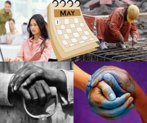 Puzzle Ημέρα της Εργασίας, η Διεθνής Ημέρα Εργαζομένων ή Πρωτομαγιά είναι η παγκόσμια διακοπών του εργατικού κινήματος. Που πραγματοποιήθηκε την 1η Μαΐου, σε πολλ